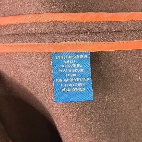 Millard Fillmore Coat Women’s Small Long Brown Wool Blend - Picture 5 of 8